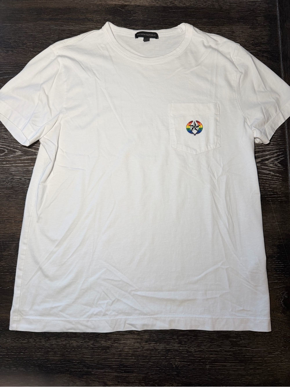 Banana Republic White Pocket Logo Short-Sleeve T-Shirt Pride
